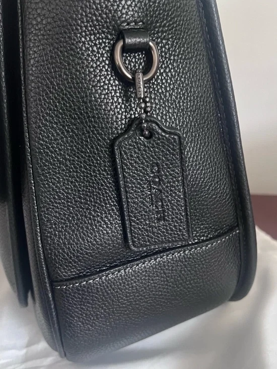 Coach Black Pebble Leather Messenger with Silver Hardware - Picture 7 of 7